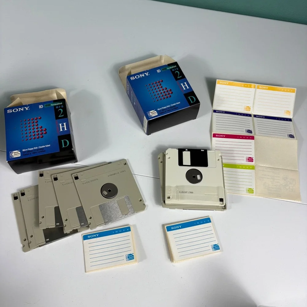 Vintage Sony 3.5 Floppy Disks Lot‎ IBM Formatted DS HD New Old Stock